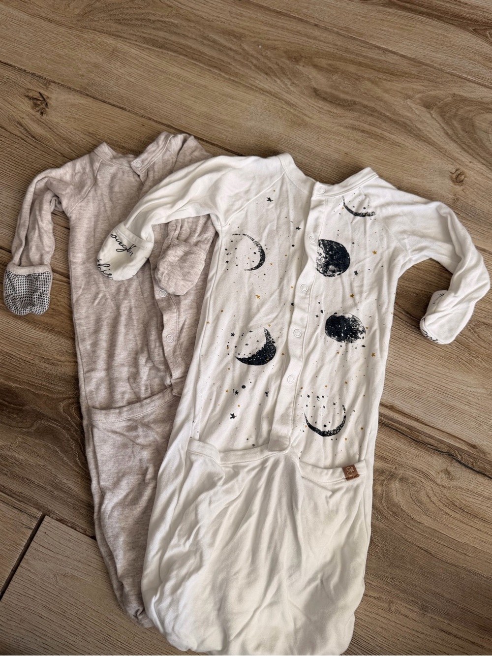 White Moon & Stars Sleep Sack for Kids - Cozy Footed Pajama